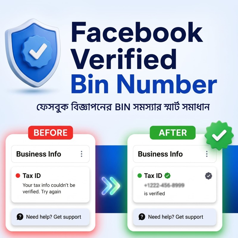 Verified BIN for Meta ads account-  15% vat problem solve
